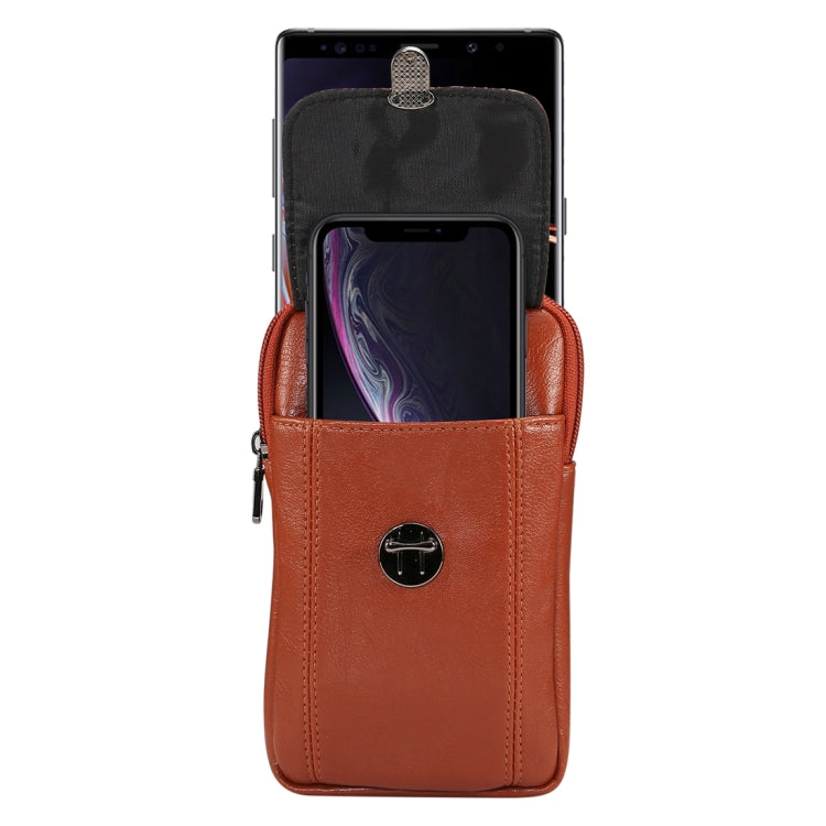Men Litchi Texture PU Universal Phone Vertical Waist Bag, Size: S, For iPhone, Samsung, Galaxy Note9, Huawei, Xiaomi, HTC, Sony, Lenovo and other 5.2~6.0 inch Smartphones