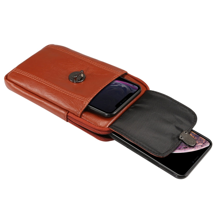 Men Litchi Texture PU Universal Phone Vertical Waist Bag, Size: S, For iPhone, Samsung, Galaxy Note9, Huawei, Xiaomi, HTC, Sony, Lenovo and other 5.2~6.0 inch Smartphones