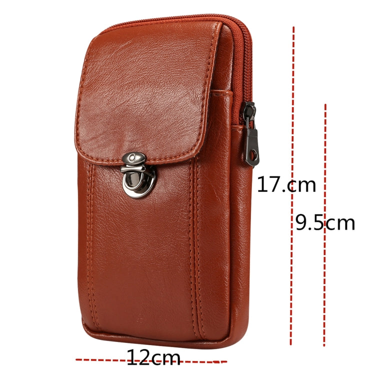 Men Litchi Texture PU Universal Phone Vertical Waist Bag, Size: S, For iPhone, Samsung, Galaxy Note9, Huawei, Xiaomi, HTC, Sony, Lenovo and other 5.2~6.0 inch Smartphones