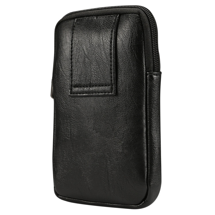 Men Litchi Texture PU Universal Phone Vertical Waist Bag, Size: L, For iPhone, Samsung, Galaxy Note9, Huawei, Xiaomi, HTC, Sony, Lenovo and other 6.3~6.5 inch Smartphones