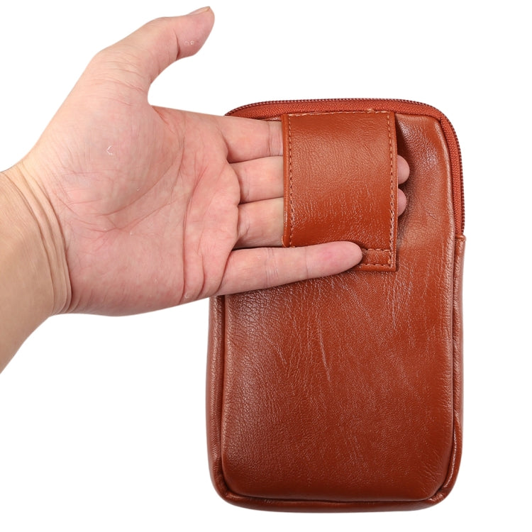 Men Litchi Texture PU Universal Phone Vertical Waist Bag, Size: L, For iPhone, Samsung, Galaxy Note9, Huawei, Xiaomi, HTC, Sony, Lenovo and other 6.3~6.5 inch Smartphones