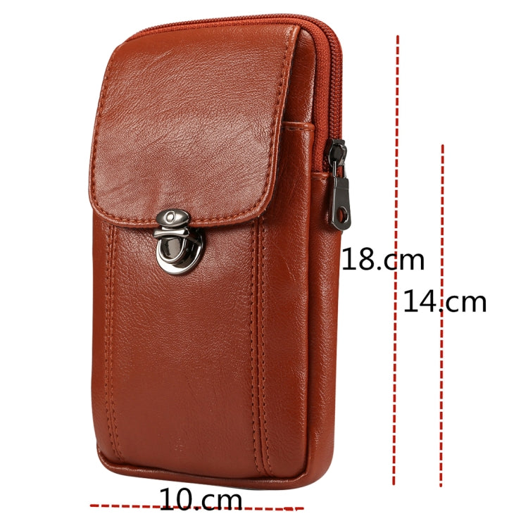 Men Litchi Texture PU Universal Phone Vertical Waist Bag, Size: L, For iPhone, Samsung, Galaxy Note9, Huawei, Xiaomi, HTC, Sony, Lenovo and other 6.3~6.5 inch Smartphones