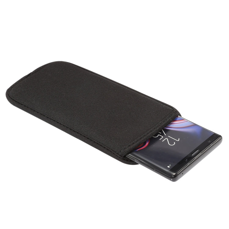 Universal Neoprene Cell Phone Bag for Galaxy Note9 / Note8 / A8 Star and other 6.4 inch Smartphones(Black)
