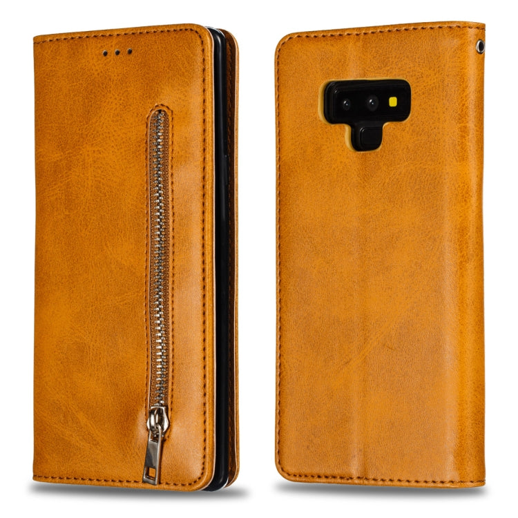 Calf Texture Zipper Magnetic Horizontal Flip Leather Case for Galaxy Note9, with Wallet & Holder & Card Slots