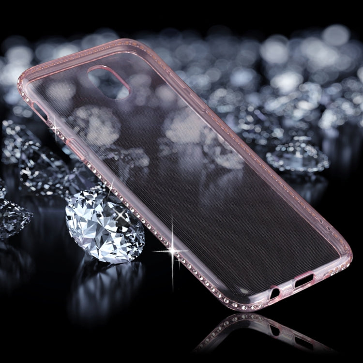 For Galaxy J5 (2017) (EU Version) Diamond Border TPU Transparent Protective Back Cover Case (Pink)