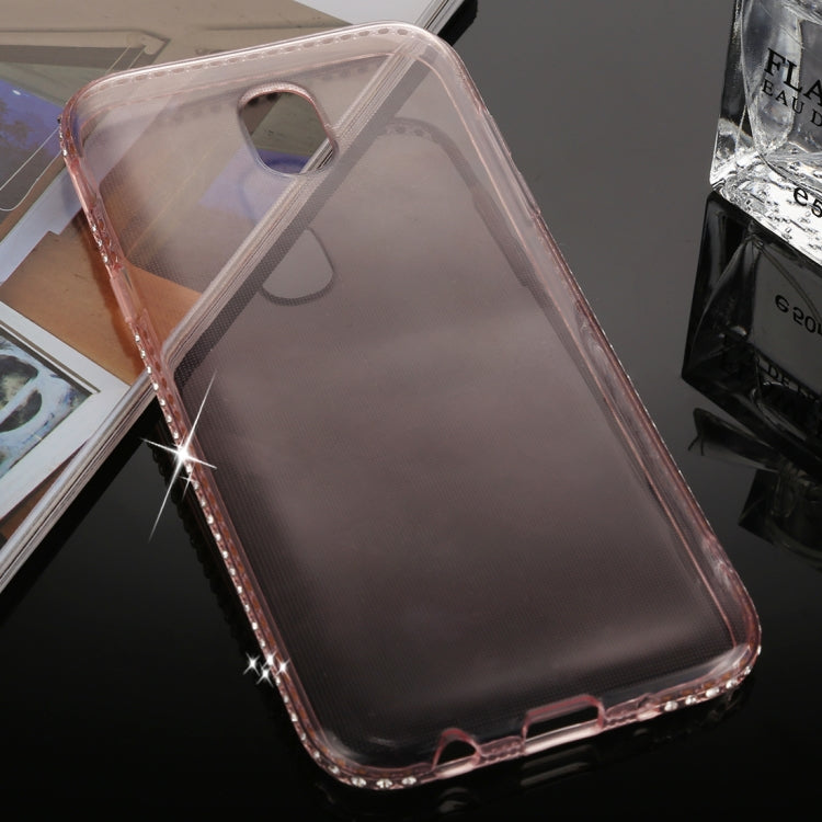 For Galaxy J3 (2017) (EU Version) Diamond Border TPU Transparent Protective Back Cover Case
