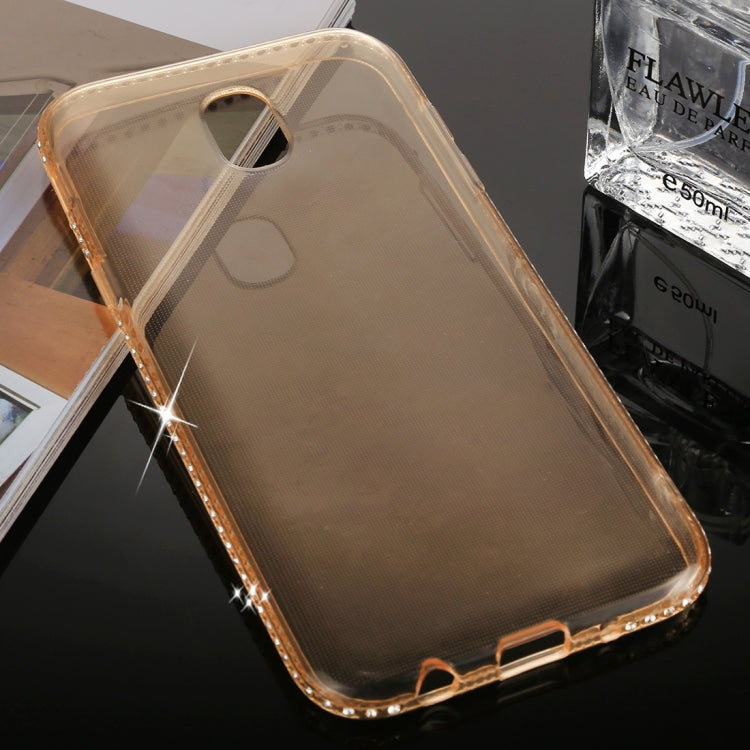For Galaxy J3 (2017) (EU Version) Diamond Border TPU Transparent Protective Back Cover Case