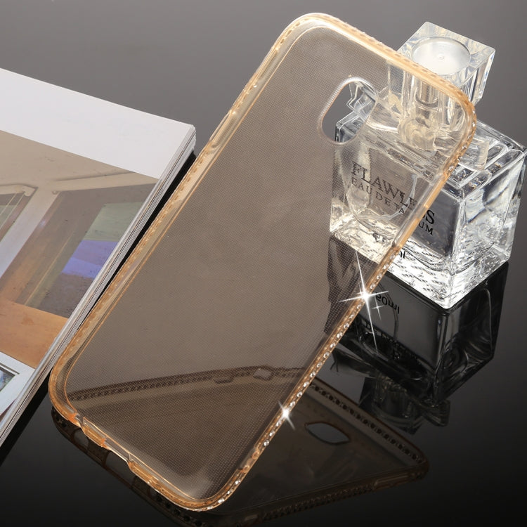 For Galaxy J3 (2017) (EU Version) Diamond Border TPU Transparent Protective Back Cover Case