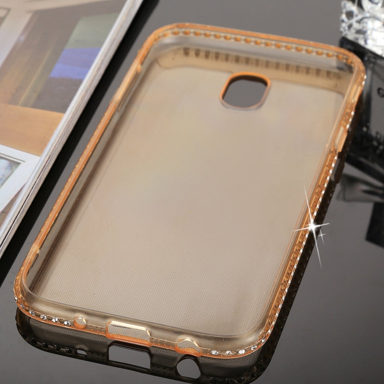 For Galaxy J3 (2017) (EU Version) Diamond Border TPU Transparent Protective Back Cover Case