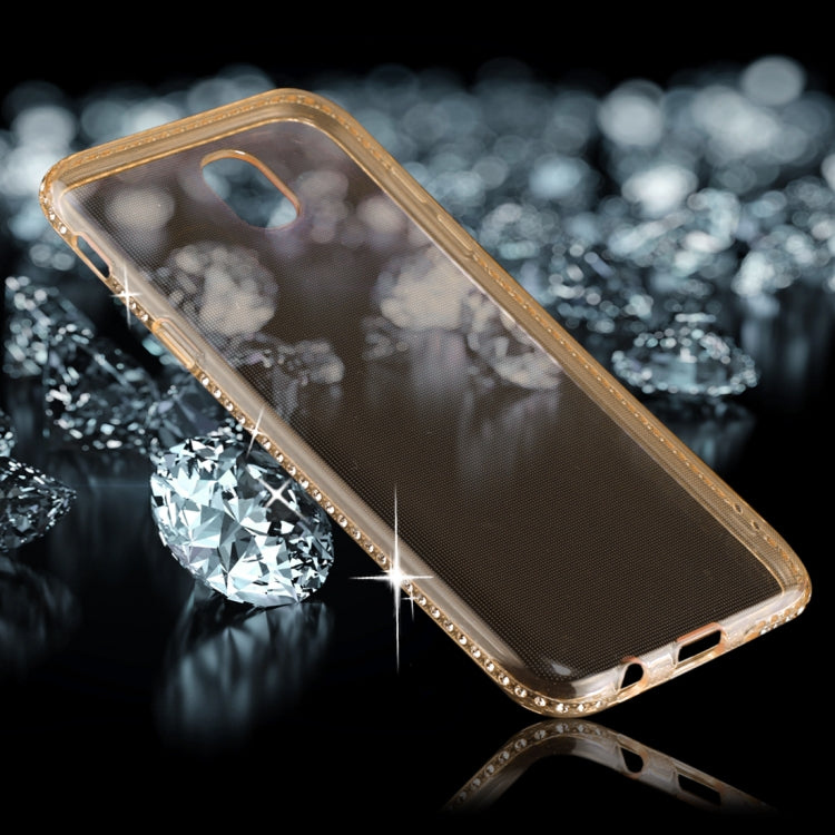 For Galaxy J3 (2017) (EU Version) Diamond Border TPU Transparent Protective Back Cover Case