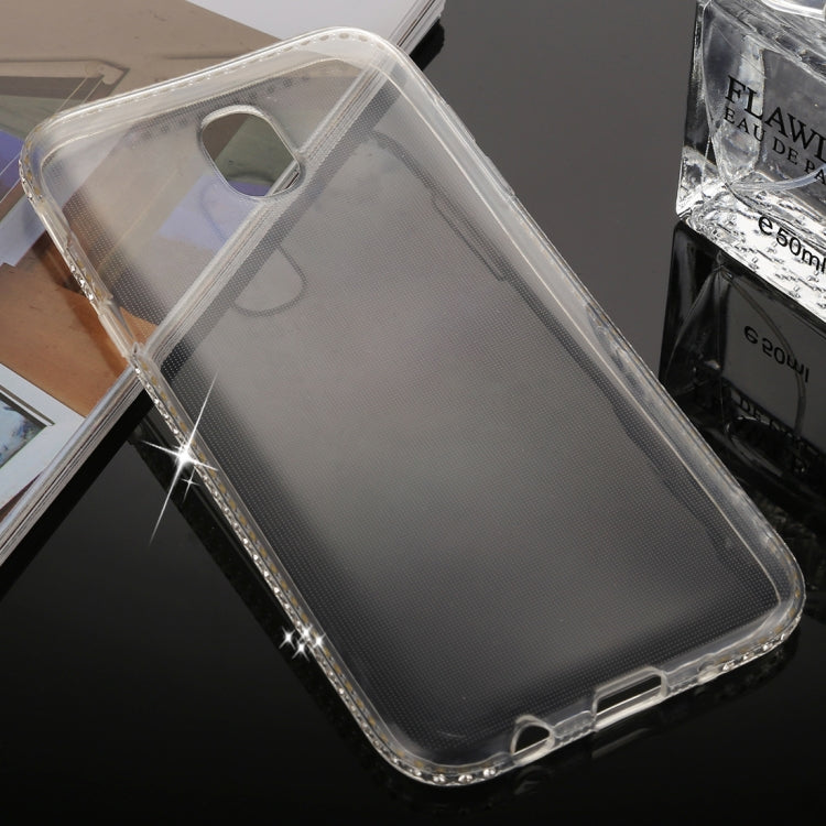 For Galaxy J3 (2017) (EU Version) Diamond Border TPU Transparent Protective Back Cover Case