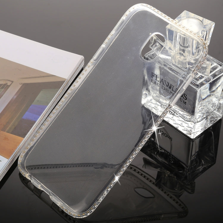 For Galaxy J3 (2017) (EU Version) Diamond Border TPU Transparent Protective Back Cover Case