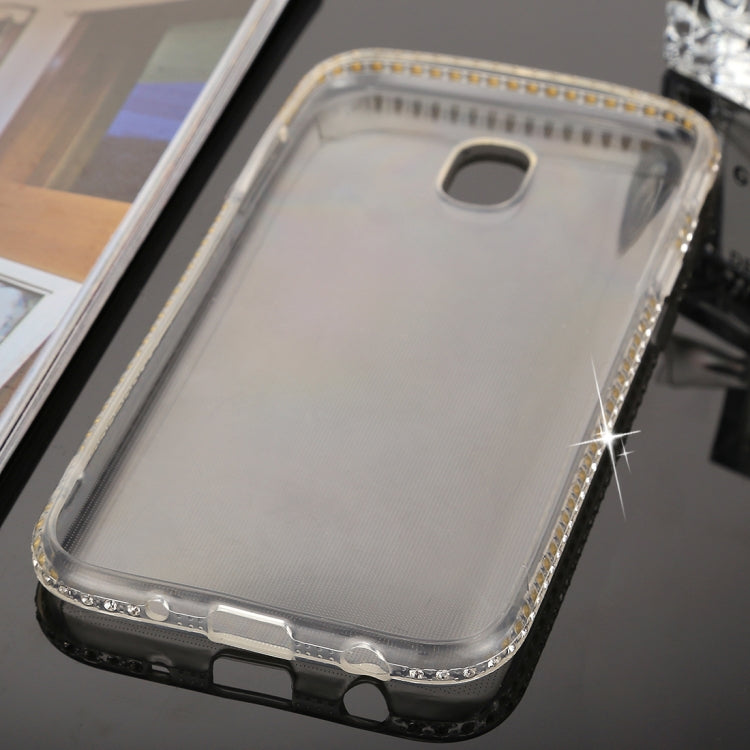 For Galaxy J3 (2017) (EU Version) Diamond Border TPU Transparent Protective Back Cover Case