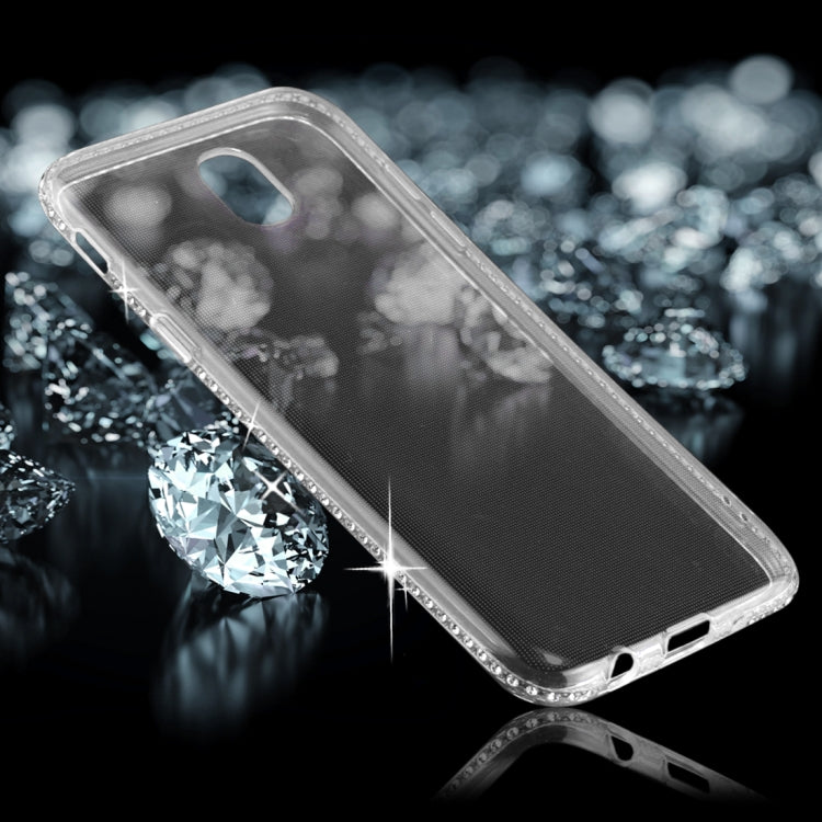 For Galaxy J3 (2017) (EU Version) Diamond Border TPU Transparent Protective Back Cover Case
