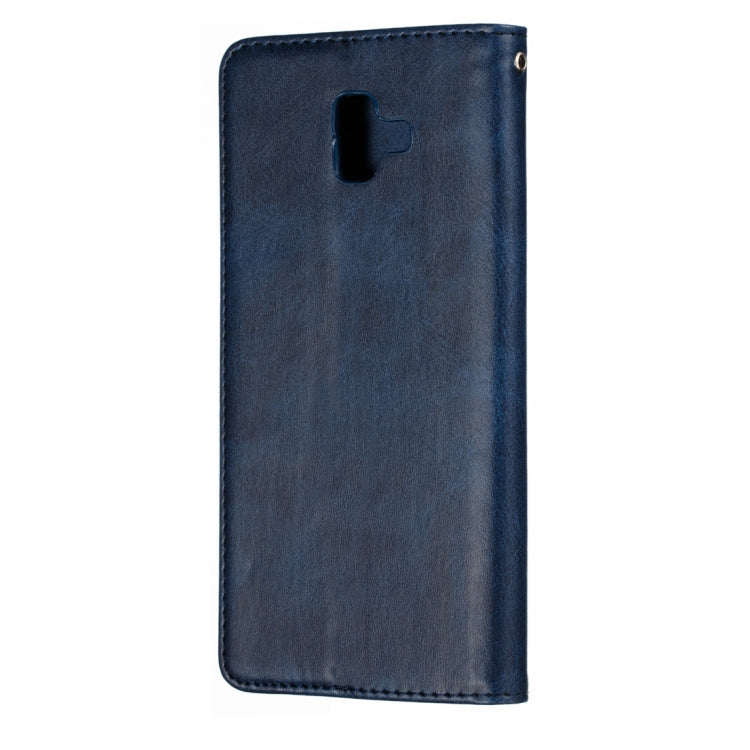 Calf Texture Zipper Magnetic Horizontal Flip Leather Case for Galaxy J6+ (2018), with Wallet & Holder & Card Slots