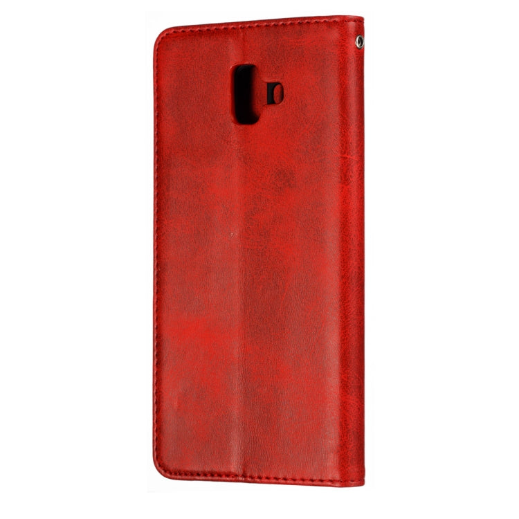 Calf Texture Zipper Magnetic Horizontal Flip Leather Case for Galaxy J6+ (2018), with Wallet & Holder & Card Slots