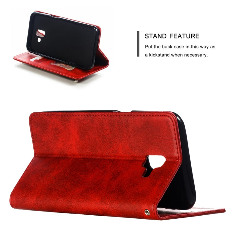 Calf Texture Zipper Magnetic Horizontal Flip Leather Case for Galaxy J6+ (2018), with Wallet & Holder & Card Slots