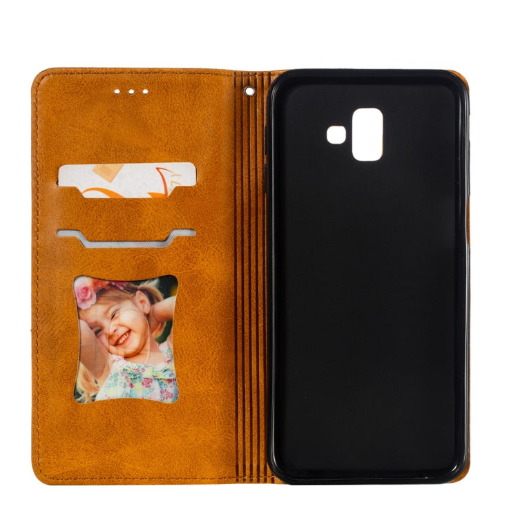 Calf Texture Zipper Magnetic Horizontal Flip Leather Case for Galaxy J6+ (2018), with Wallet & Holder & Card Slots