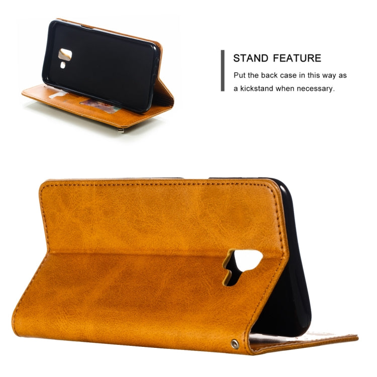 Calf Texture Zipper Magnetic Horizontal Flip Leather Case for Galaxy J6+ (2018), with Wallet & Holder & Card Slots