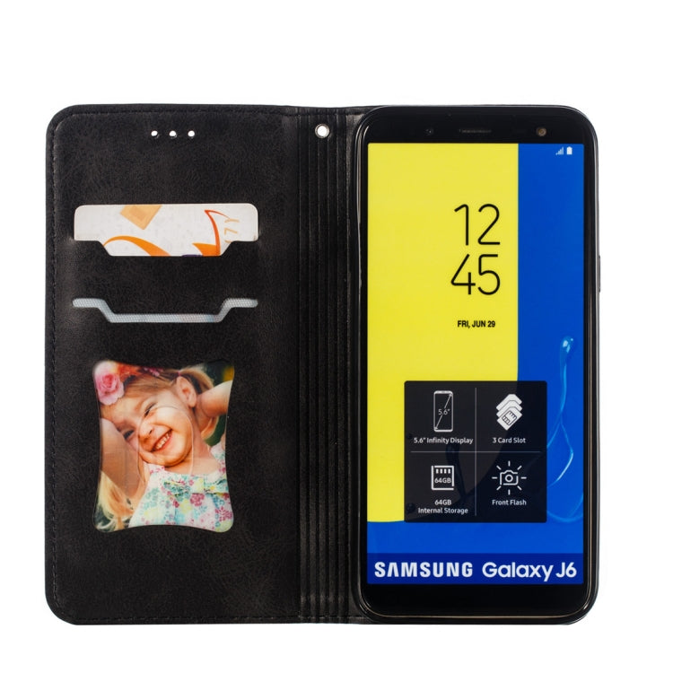Calf Texture Zipper Magnetic Horizontal Flip Leather Case for Galaxy J6 (2018), with Wallet & Holder & Card Slots