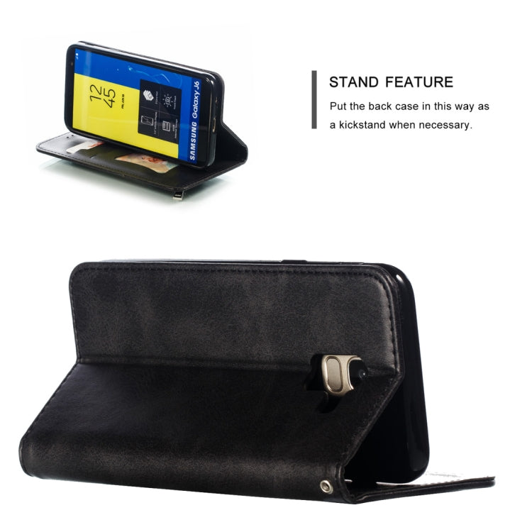 Calf Texture Zipper Magnetic Horizontal Flip Leather Case for Galaxy J6 (2018), with Wallet & Holder & Card Slots