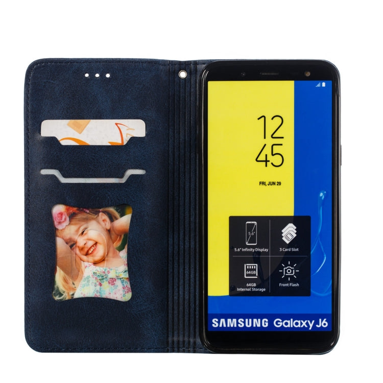 Calf Texture Zipper Magnetic Horizontal Flip Leather Case for Galaxy J6 (2018), with Wallet & Holder & Card Slots