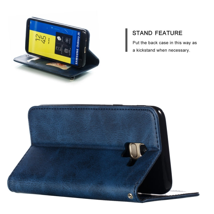 Calf Texture Zipper Magnetic Horizontal Flip Leather Case for Galaxy J6 (2018), with Wallet & Holder & Card Slots
