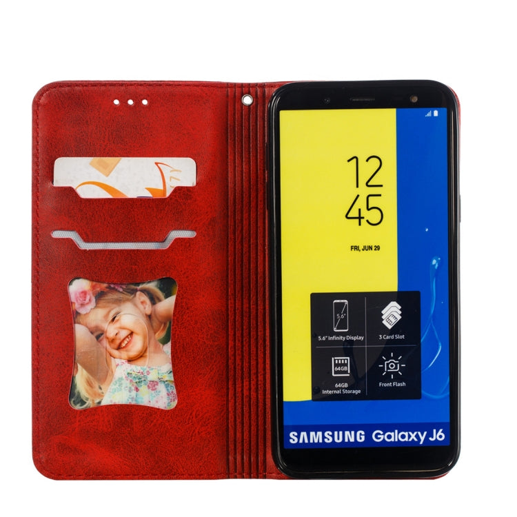 Calf Texture Zipper Magnetic Horizontal Flip Leather Case for Galaxy J6 (2018), with Wallet & Holder & Card Slots