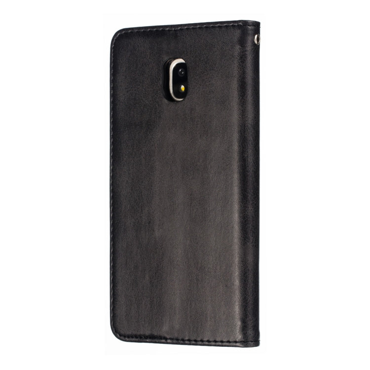 Calf Texture Zipper Magnetic Horizontal Flip Leather Case for Galaxy J330 (J3 2017), with Wallet & Holder & Card Slots