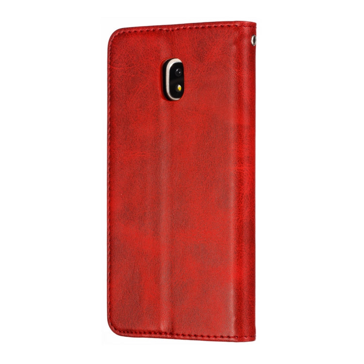 Calf Texture Zipper Magnetic Horizontal Flip Leather Case for Galaxy J330 (J3 2017), with Wallet & Holder & Card Slots