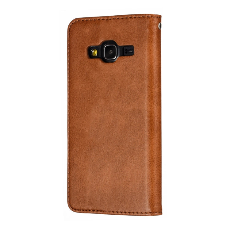 Calf Texture Zipper Magnetic Horizontal Flip Leather Case for Galaxy J310 / J3, with Wallet & Holder & Card Slots
