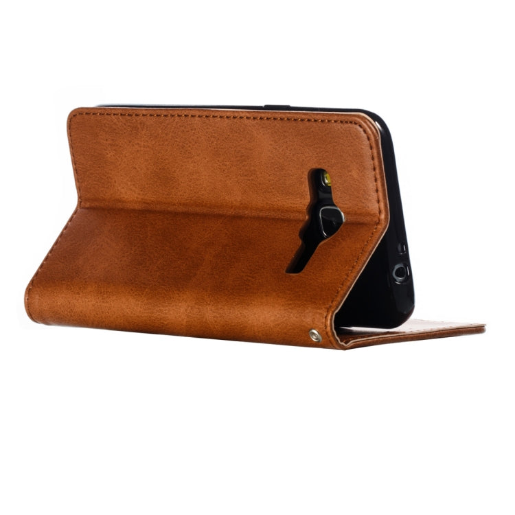 Calf Texture Zipper Magnetic Horizontal Flip Leather Case for Galaxy J310 / J3, with Wallet & Holder & Card Slots