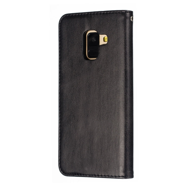 Calf Texture Zipper Magnetic Horizontal Flip Leather Case for Galaxy A8 (2018), with Wallet & Holder & Card Slots