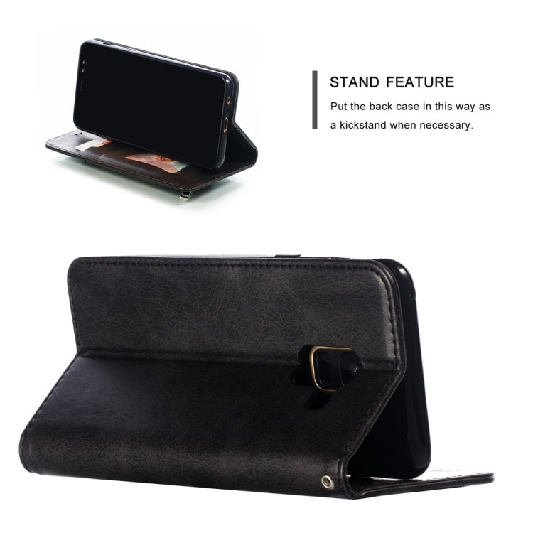 Calf Texture Zipper Magnetic Horizontal Flip Leather Case for Galaxy A8 (2018), with Wallet & Holder & Card Slots