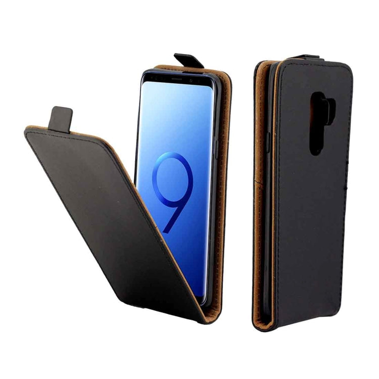 For Galaxy S9+ Vertical Flip Leather Protective Back Cover Case with Card Slot(Black)