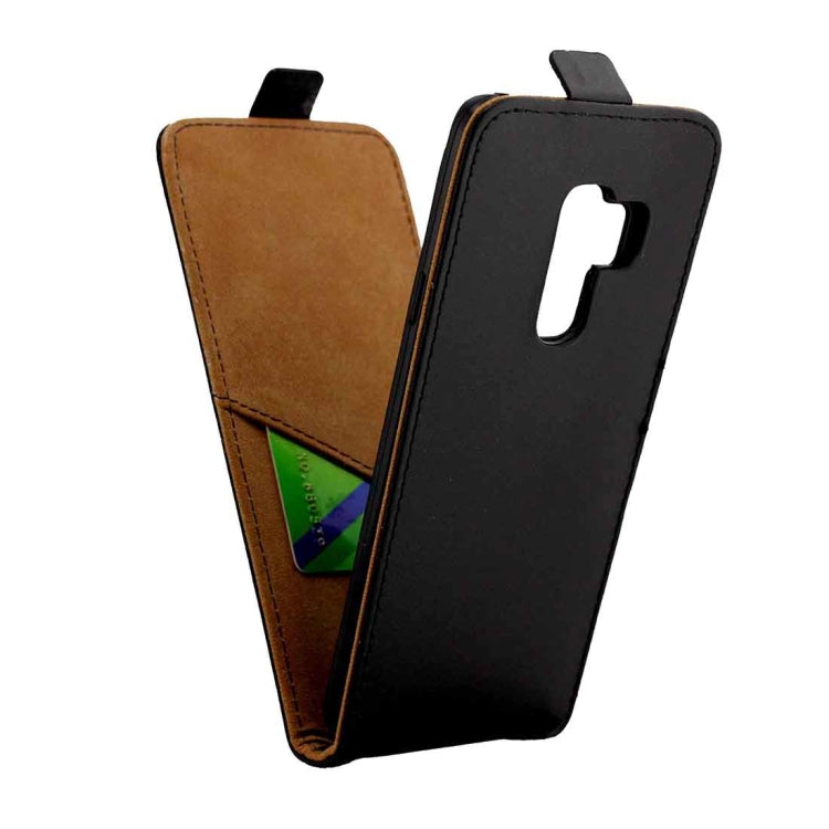 For Galaxy S9+ Vertical Flip Leather Protective Back Cover Case with Card Slot(Black)