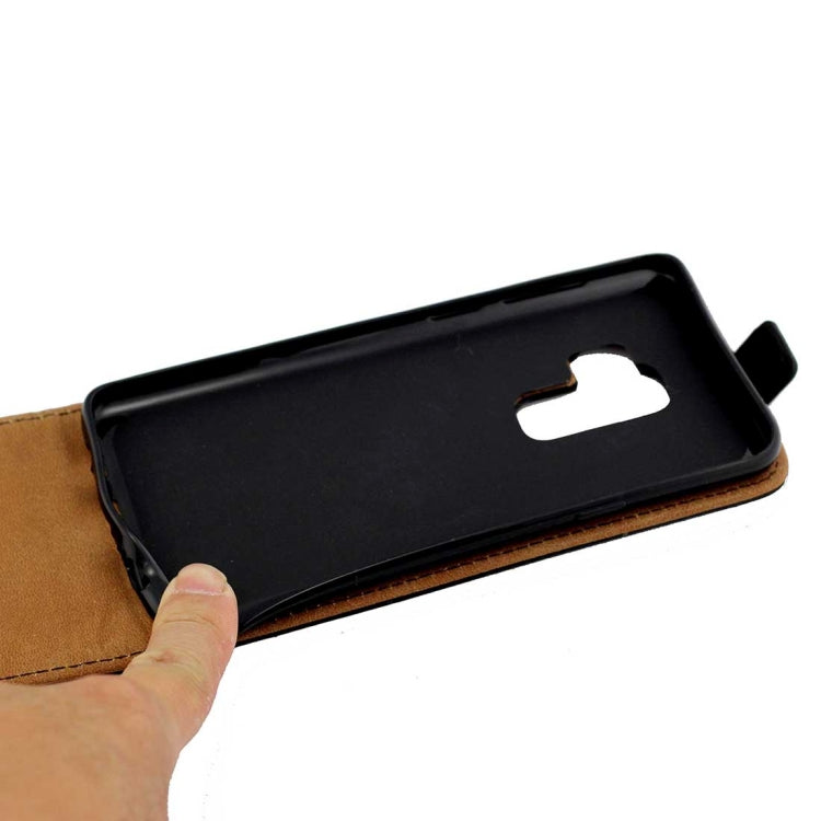 For Galaxy S9+ Vertical Flip Leather Protective Back Cover Case with Card Slot(Black)