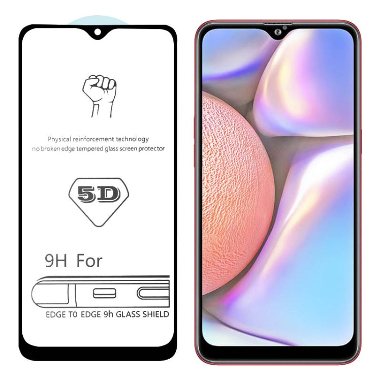 For Galaxy A10s 9H 5D Full Glue Full Screen Tempered Glass Film