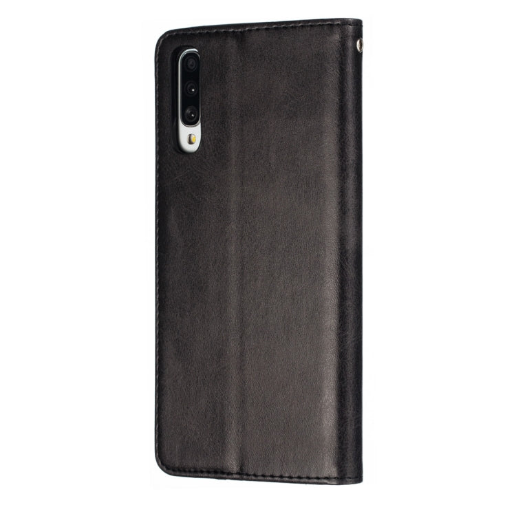 Calf Texture Zipper Magnetic Horizontal Flip Leather Case for Galaxy A70, with Wallet & Holder & Card Slots