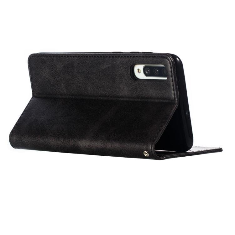 Calf Texture Zipper Magnetic Horizontal Flip Leather Case for Galaxy A70, with Wallet & Holder & Card Slots