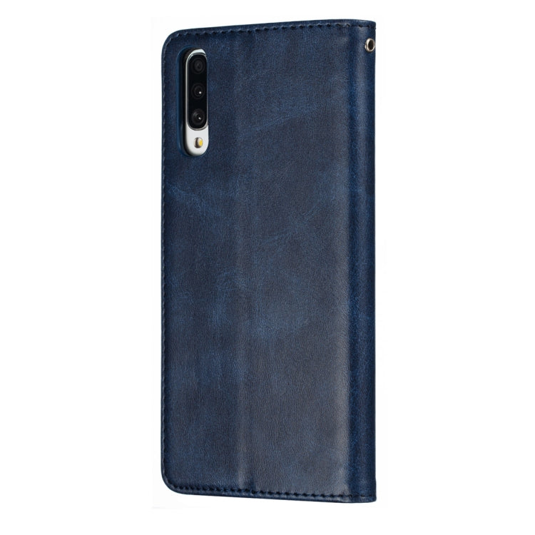Calf Texture Zipper Magnetic Horizontal Flip Leather Case for Galaxy A70, with Wallet & Holder & Card Slots