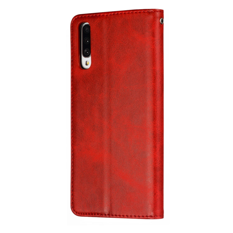 Calf Texture Zipper Magnetic Horizontal Flip Leather Case for Galaxy A70, with Wallet & Holder & Card Slots