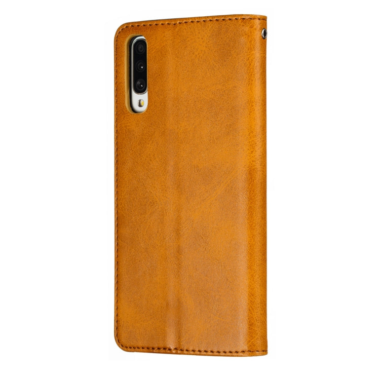 Calf Texture Zipper Magnetic Horizontal Flip Leather Case for Galaxy A70, with Wallet & Holder & Card Slots