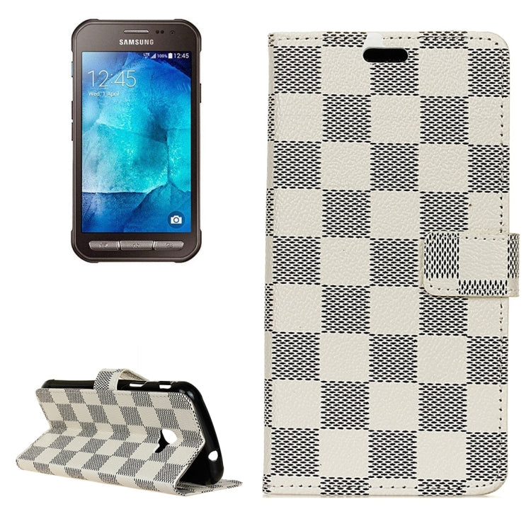 For Galaxy Xcover 4 / G390F Lattice Texture Horizontal Flip Leather Case with Holder & Card Slots & Wallet