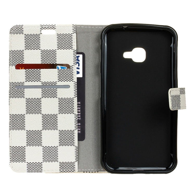 For Galaxy Xcover 4 / G390F Lattice Texture Horizontal Flip Leather Case with Holder & Card Slots & Wallet