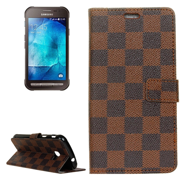 For Galaxy Xcover 4 / G390F Lattice Texture Horizontal Flip Leather Case with Holder & Card Slots & Wallet