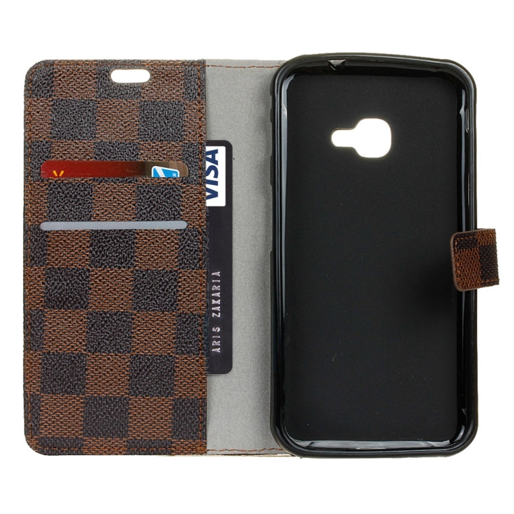 For Galaxy Xcover 4 / G390F Lattice Texture Horizontal Flip Leather Case with Holder & Card Slots & Wallet