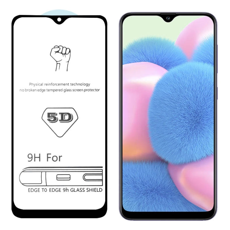 25 PCS For Galaxy A30s 9H 5D Full Glue Full Screen Tempered Glass Film