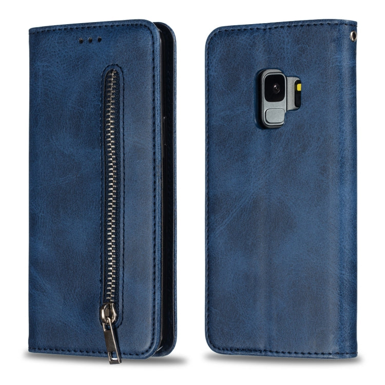 Calf Texture Zipper Magnetic Horizontal Flip Leather Case for Galaxy S9, with Wallet & Holder & Card Slots