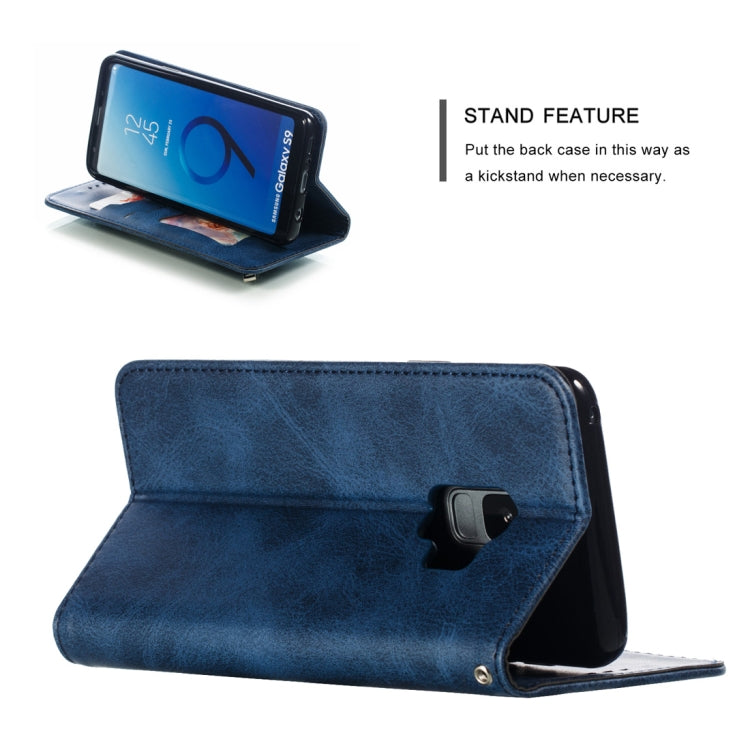 Calf Texture Zipper Magnetic Horizontal Flip Leather Case for Galaxy S9, with Wallet & Holder & Card Slots
